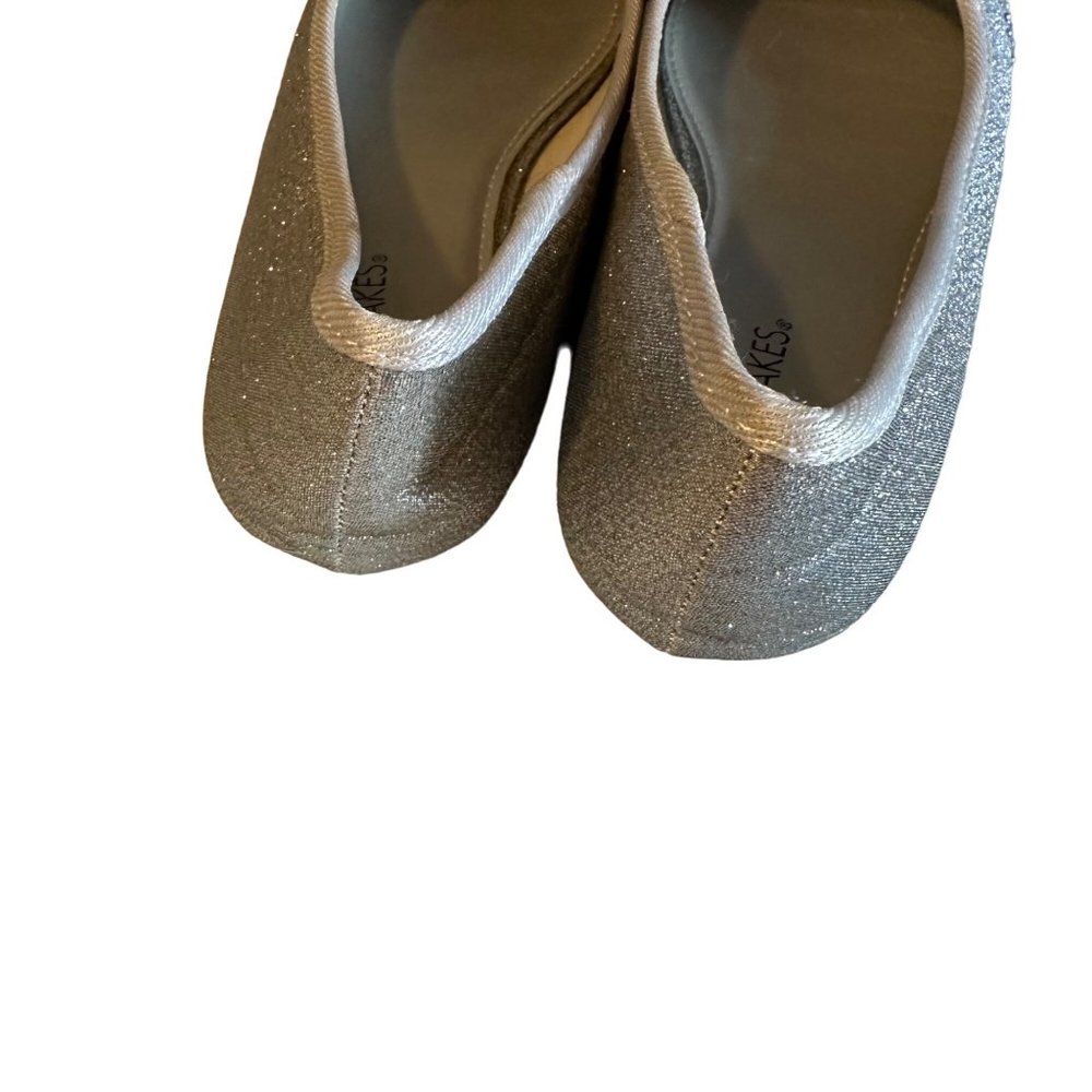 Hot Cakes silver beaded flats perfect for the holiday season size 4 M - Picture 4 of 7